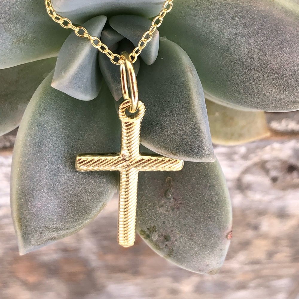 Savvy cie 18k gold sterling silver cross necklace